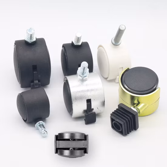 가구 사무실 의자 교체 캐스터 브레이크가 있는 트윈 회전 바퀴 캐스터